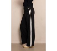 Jerseyhose ZHRILL "ZHDEENA", Damen, Gr. L, N-Gr, schwarz, Jersey, Obermaterial: 80% Polyester, 20% Elasthan, weit normal, Hosen Jerseyhose, Wide Leg, Galonstreifen (23707448-L) schwarz