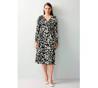 Jerseykleid ALBA MODA "Kleid Kleid in Animaldessin", Damen, Gr. 36, N + K Gr, schwarz, Obermaterial: 87% Viskose CV. 11% Polyester PES. 2% Elasthan EL., Modern, figurumspielend, V-Ausschnitt, Kleider