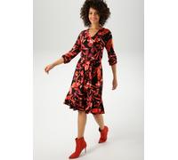 Jerseykleid ANISTON CASUAL, Damen, Gr. 36, N-Gr, rot (schwarz, rot, bordeaux, dunkelrot, orange, apricot, rosé, braun, wollweiß), Single Jersey, Obermaterial: 95% Viskose, 5% Elasthan, bedruckt, geblü