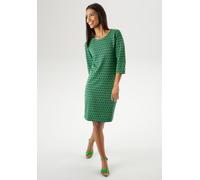Jerseykleid ANISTON SELECTED, Damen, Gr. 38, N-Gr, bunt (apfelgrün, royalblau, schwarz), Jersey, Obermaterial: 65% Polyester, 30% Viskose, 5% Elasthan, Jacquardmuster, gemustert, figurumspielend knief