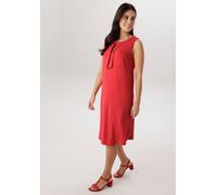 Jerseykleid ANISTON SELECTED, Damen, Gr. 38, N-Gr, rot, Milano Rib, Obermaterial: 85% Viskose, 10% Polyester, 5% Elasthan, unifarben, knieumspielend, Rundhals, Kleider Jerseykleid, mit raffinierten Au