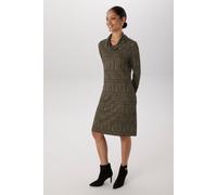 Jerseykleid ANISTON SELECTED, Damen, Gr. 40, N-Gr, kiwigrün, schokobraun, Milano Rib, Obermaterial: 85% Viskose, 10% Polyester, 5% Elasthan, bedruckt, gemustert, figurbetont knieumspielend, Wasserfall