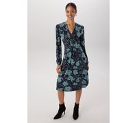 Jerseykleid ANISTON SELECTED, Damen, Gr. 42, N-Gr, blau (hellblau, dunkelblau), Single Jersey, Obermaterial: 95% Viskose, 5% Elasthan, bedruckt, geblümt, gemustert, figurumspielend knieumspielend, V-A