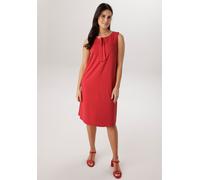 Jerseykleid ANISTON SELECTED, Damen, Gr. 42, N-Gr, rot, Milano Rib, Obermaterial: 85% Viskose, 10% Polyester, 5% Elasthan, unifarben, knieumspielend, Rundhals, Kleider Jerseykleid, mit raffinierten Au