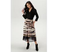 Jerseykleid ANISTON SELECTED, Damen, Gr. 42, N-Gr, schwarz (schwarz, camel, beige, ocker, zimt,), Chiffon, Obermaterial: 95% Viskose, 5% Elasthan. Futter: 95% Viskose, 5% Elasthan. Rock: 100% Polyeste