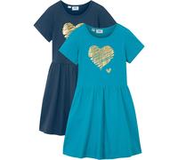 Jerseykleid aus reiner Bio-Baumwolle (2er Pack) 128/134