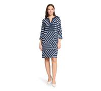 Jerseykleid BETTY BARCLAY "Damen mit 3/4 Arm", Damen, Gr. 46, Normalgrößen, blau, weiß, Obermaterial: 85% Viskose, 13% Polyester, 2% Elasthan. Besatz: 85% Viskose, 13% Polyester, 2% Elasthan, gerade k
