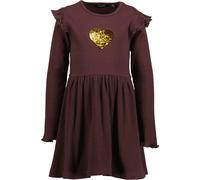 Jerseykleid BLUE SEVEN, Mädchen, Gr. 122, N-Gr, burgund, Rippware, Obermaterial: 95% Baumwolle, 5% Elasthan, unifarben, Basic Midi, Rundhals, gewellter Abschluss, Kleider Jerseykleid, Baumwollmischung