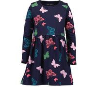 Jerseykleid BLUE SEVEN, Mädchen, Gr. 116, N-Gr, nachtblau ao, Jersey, Obermaterial: 100% Baumwolle, bedruckt, regular fit knielang, Rundhals, abgesteppte Kante, Kleider Jerseykleid, mit tollen Allover