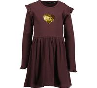 Jerseykleid BLUE SEVEN, Mädchen, Gr. 122, N-Gr, braun (burgund), Rippware, Obermaterial: 95% Baumwolle, 5% Elasthan, unifarben, Basic Midi, Rundhals, gewellter Abschluss, Kleider Jerseykleid, Baumwoll
