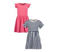 Jerseykleid BLUE SEVEN, Mädchen, Gr. 128, N-Gr, multipack 1, Jersey, Obermaterial: 100% Baumwolle, bedruckt, geringelt, gestreift, unifarben, Basic knieumspielend, Rundhals, Rüschen, Kleider Jerseykle