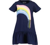 Jerseykleid BLUE SEVEN "Mädchen Kleid mit Regenbogen", Mädchen, Gr. 128, 5640, ultramarin, 100% Baumwolle, normal, Rundhals, Kleider Jerseykleid (74406927-128) 5640, ultramarin