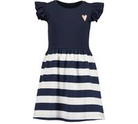 Jerseykleid BLUE SEVEN "Blue Seven Mädchen Kleid gestreift", Mädchen, Gr. 98, 5950, nachtblau, 95% Baumwolle, 5% Elasthan, normal, Rundhals, Kleider Jerseykleid (13754309-98) 5950, nachtblau