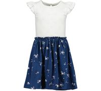 Jerseykleid BLUE SEVEN "Mädchen Kleid mit Blumen", Mädchen, Gr. 110, blau (0001, weiß), 100% Baumwolle, normal, Rundhals, Kleider Jerseykleid (15590325-110) 0001, weiß