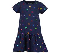Jerseykleid BLUE SEVEN "Mädchen Kleid mit Herzen", Mädchen, Gr. 116, 5640, ultramarin, 95% Baumwolle, 5% Elasthan, normal, Rundhals, Kleider Jerseykleid (15727961-116) 5640, ultramarin