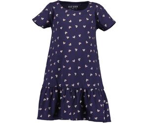 Jerseykleid BLUE SEVEN "Mädchen Kleid mit Herzen", Mädchen, Gr. 116, 5680, ultramarin, 100% Baumwolle, normal, Rundhals, Kleider Jerseykleid (97965739-116) 5680, ultramarin