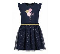 Minikleid BLUE SEVEN, Mädchen, Gr. 98, N-Gr, nachtblau, Jersey, Obermaterial: 95% Baumwolle, 5% Elasthan, bedruckt, kurz, Rundhals, Rüschen, Kleider Minikleid, Baumwollmischung, verschiedene Drucke (6