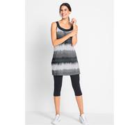 Jerseykleid BONPRIX, Damen, Gr. 36/38 (S), N-Gr, schwarz graphisch bedruckt, Jersey, Obermaterial: 100% Baumwolle. Unterteil: 95% Baumwolle, 5% Elasthan, bedruckt, mehrfarbig, bequem 3/4-Länge, tiefer