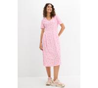 Jerseykleid BONPRIX, Damen, Gr. 48/50 (XL), N-Gr, rosa (rosa, lachsorange, weiß), Obermaterial: 100% Baumwolle, A-Linie, Kleider Jerseykleid, kniebedeckende Länge, figurumspielender Schnitt in A-Linie