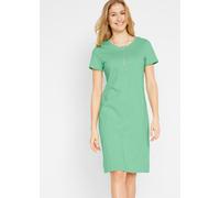 Jerseykleid BONPRIX, Damen, Gr. 52/54 (XXL), N-Gr, grün (mint, schwarz), Jersey, Obermaterial: 100% Baumwolle, unifarben, bequem knielang, Rundhals, gerader Abschluss, Kleider Jerseykleid, casual Stil