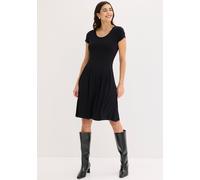 Jerseykleid BONPRIX "Jerseykleid aus Viskose-Mix", Damen, Gr. 38, N-Gr, schwarz, Obermaterial: 95% Viskose, 5% Elasthan, ausgestellt, Kleider Jerseykleid, für sommerliche Tage, aus Viskose-Mix, ausges