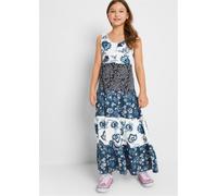 Jerseykleid BONPRIX, Kinder, Gr. 152, N-Gr, wollweiß, jeansblau, dunkelblau, Jersey, Obermaterial: 100% Baumwolle, regular fit, Kleider Jerseykleid, für Frühling und Sommer, Maxi-Kleid, regular fit (7