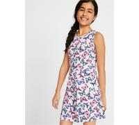 Jerseykleid BONPRIX, Mädchen, Gr. 152/158, N-Gr, hellrosa bedruckt, Jersey, Obermaterial: 100% Baumwolle, regular fit, Kleider Jerseykleid, aus Baumwolle, ärmellos, leicht schwingender Schnitt (709566