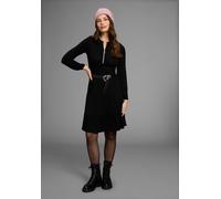 Jerseykleid BRUNO BANANI, Damen, Gr. 38, N-Gr, schwarz, Jersey, Obermaterial: 95% Viskose, 5% Elasthan, unifarben, figurumspielend kniefrei, Rundhals, Kleider Jerseykleid, mit tollem Reißverschluss-De