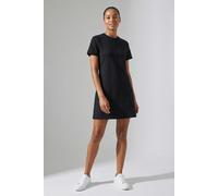 Jerseykleid CALVIN KLEIN JEANS "A- PUNTO MILANO T SHIRT DRESS", Damen, Gr. XS (36), N-Gr, schwarz, Jersey, Obermaterial: 66% Viskose, 30% Polyamid, 4% Elasthan, unifarben, klassisch kurz, Rundhals, ei