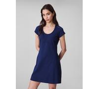 Jerseykleid CALVIN KLEIN JEANS "PUNTO MILANO SS SCOOP NK DRESS", Damen, Gr. L (42), N-Gr, blau (pageant blau), Jersey, Obermaterial: 66% Viskose, 30% Polyamid, 4% Elasthan, unifarben, figurbetont kurz