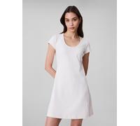 Jerseykleid CALVIN KLEIN JEANS "PUNTO MILANO SS SCOOP NK DRESS", Damen, Gr. XXL (46), N-Gr, grau (tofu), Jersey, Obermaterial: 66% Viskose, 30% Polyamid, 4% Elasthan, unifarben, figurbetont kurz, Rund