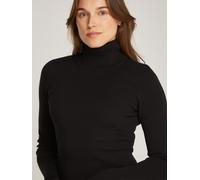 Jerseykleid CALVIN KLEIN JEANS "WOVEN LABEL TIGHT SWEATER DRESS", Damen, Gr. XS (34), N-Gr, schwarz (ck schwarz), Jersey, Obermaterial: 80% Baumwolle, 17% Polyamid, 3% Elasthan, unifarben, figurbetont