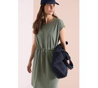 Jerseykleid CECIL, Damen, Gr. 3XL (48), US-Größen, grün (khaki), Jersey, 76% Baumwolle, 24% Polyester, unifarben, comfort fit kniefrei, Rundhals, normaler Saum, Kleider Jerseykleid, mit Rundhalsaussch