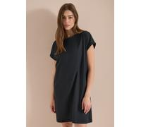 Jerseykleid CECIL, Damen, Gr. L (42), US-Größen, schwarz (palm breeze grün), Web, 100% Baumwolle, unifarben, comfort fit knielang, Rundhals, Aufschlag, Kleider Jerseykleid, knielang (71396160-L) palm