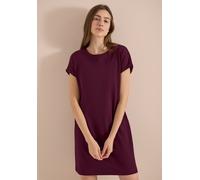 Jerseykleid CECIL, Damen, Gr. XL (44), US-Größen, sweet grape rot, Web, 100% Baumwolle, unifarben, comfort fit knielang, Rundhals, Aufschlag, Kleider Jerseykleid, knielang (25534802-XL) sweet grape ro