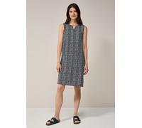 Jerseykleid CECIL, Damen, Gr. XS (36), US-Größen, blau (universal blau), Stoff, 95% Viskose, 5% Elasthan, bedruckt, normal kniefrei, Rundhals, Bündchen, Kleider Jerseykleid, knielang (50108521-XS) uni