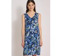 Jerseykleid CECIL, Damen, Gr. XXL (46), US-Größen, bunt (urban dunkelblau), Stoff, 95% Viskose, 5% Elasthan, gemustert, normal knielang, V-Ausschnitt, abgesteppt, Kleider Jerseykleid, aus Viskose (640