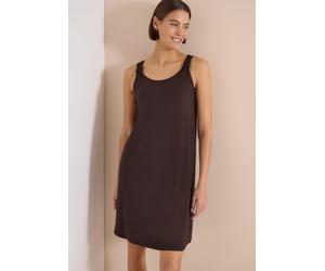 Jerseykleid CECIL, Damen, Gr. XXL (46), US-Größen, ohne Ärmel, Stoff, braun (braun cacao), Stoff, 95% Viskose, 5% Elasthan, unifarben, normal kniefrei, V-Ausschnitt, abgesteppt, Kleider Jerseykleid, a