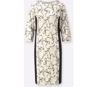 Jerseykleid champagner-graphit-bedruckt 40