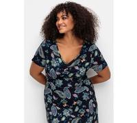 Jerseykleid SHEEGO BY JOE BROWNS "Große Größen", Damen, Gr. 40, Normalgrößen, blau (dunkelblau gemustert), Obermaterial: 95% Viskose (LENZING ECOVERO), 5% Elasthan, gemustert, feminin, figurumspielend