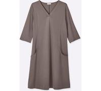 Sheego Jerseykleid mit Teilungsnähten 56 dunkeltaupe