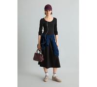 Jerseykleid flared schwarz XXL