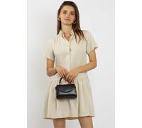 Jerseykleid FRESHLIONS "Corin", Damen, Gr. XS, EURO-Größen, beige, 100% Polyester, normal, ohne Ausschnitt, Kleider Jerseykleid, im kurzen Schnitt (14826852-XS) beige