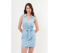 Jerseykleid FRESHLIONS "Feelija", Damen, Gr. XL, EURO-Größen, blau (hellblau), 100% Lyocell, normal, V-Ausschnitt, Kleider Sommerkleid Partykleid, mit stilvollem Bindeband (45785731-XL) hellblau