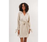 Jerseykleid FRESHLIONS "Joana", Damen, Gr. S, EURO-Größen, beige, 100% Leinen, normal, ohne Ausschnitt, Kleider Jerseykleid, in Wickeloptik (92882318-S) beige