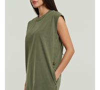 Jerseykleid G-STAR, Damen, Gr. L, N-Gr, shadow olive gd, Jersey, Obermaterial: 100% Baumwolle, unifarben, gerade kniefrei, Rundhals, Kleider Jerseykleid, mit Taschen in der Seitennaht (69832704-L) sha