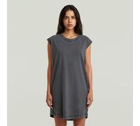 Jerseykleid G-STAR, Damen, Gr. M, N-Gr, dk schwarz gd, Jersey, Obermaterial: 100% Baumwolle, unifarben, gerade kniefrei, Rundhals, Kleider Jerseykleid, mit Taschen in der Seitennaht (21774849-M) dk sc