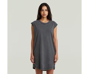 Jerseykleid G-STAR, Damen, Gr. M, N-Gr, dk schwarz gd, Jersey, Obermaterial: 100% Baumwolle, unifarben, gerade kniefrei, Rundhals, Kleider Jerseykleid, mit Taschen in der Seitennaht (21774849-M) dk sc