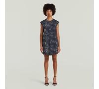 Jerseykleid G-STAR, Damen, Gr. XXL, N-Gr, salute wave spray, Jersey, Obermaterial: 100% Baumwolle, gemustert, gerade kniefrei, Rundhals, Kleider Jerseykleid, mit Taschen in der Seitennaht (31463718-XX