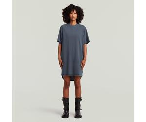 Jerseykleid G-STAR "Woven Mix Washed Jersey Dress Wmn", Damen, Gr. XL, N-Gr, salute gd, Jersey, Obermaterial: 100% Baumwolle, unifarben mit Farbeinsatz, gerade kniefrei, Rundhals, Kleider Jerseykleid,